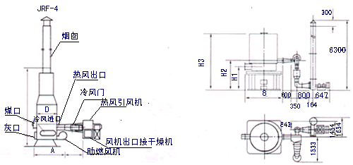 JRF系列燃煤熱風爐安裝結(jié)構(gòu)示意圖
